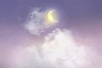 Sky background vector with crescent moon