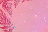 Pastel plant leaves vector on pink background