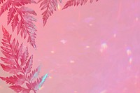 Pastel plant leaves psd on pink background