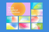 Mesh gradient template collection psd for blog banner