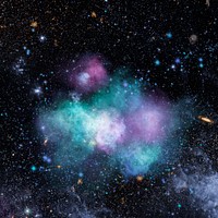 Aesthetic galaxy element psd in black background