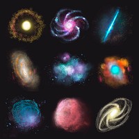 Aesthetic galaxy element psd set 