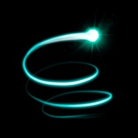 Green light streak element vector in black background