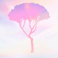 Colorful gradient tree element vector 