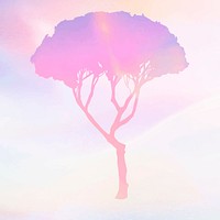 Colorful gradient tree element psd 