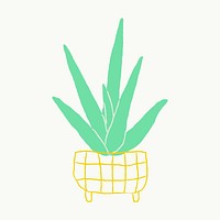 Potted aloe vera vector houseplant doodle