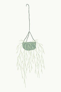 Hanging plant psd mistletoe cactus doodle