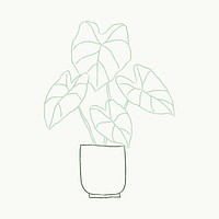 Potted plant psd houseplant doodle