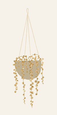 Gold houseplant psd string of pearls