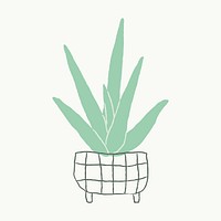 Aloe vera houseplant psd succulent doodle