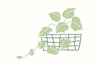 Potted English ivy psd simple doodle style