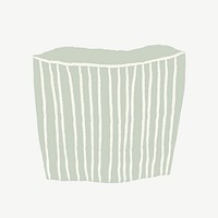 Green plant pot vector doodle