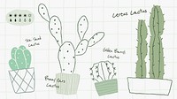 Watering chart template vector for cactus houseplants