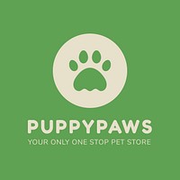 Pet logo template psd, for animal shop business