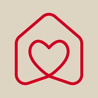 Heart logo design, PSD minimal style