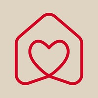 Heart logo design, vector minimal style