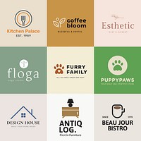 Logo design template editable vector set