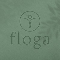 Yoga business letterpress logo effect, editable template PSD