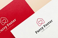 Logo mockup PSD paper, realistic minimal design