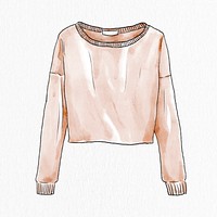 Women's sweater vector hand drawn fashion element