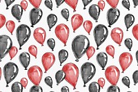 Party balloon background vector in red and black