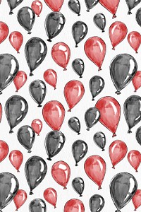 Party balloon background psd in red and black