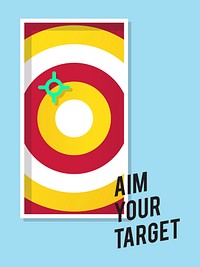 Aim your target illustration business marketing and goal concept