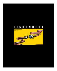 Disconnect illustration wall art print and poster.