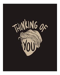 Thinking of you illsutration wall art print and poster.