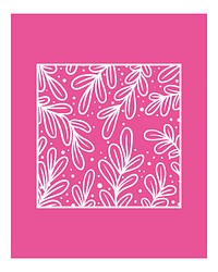 Pink leaves illustration wall art print and poster.