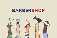 Job template vector with barbershop text
