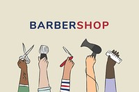 Job template psd with barbershop text