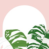 Frame vector monstera tropical botanical illustration