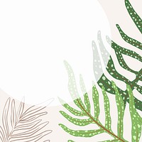 Frame vector fern leaf tropical botanical illustration