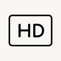 HD icon high definition psdfor web UI in outline style