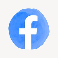 Facebook app icon vector with a watercolor graphic effect. 21 JULY 2021 - BANGKOK, THAILAND