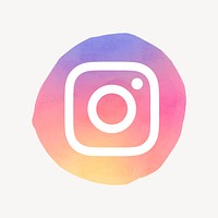 Instagram logo vector in watercolor design. Social media icon. 21 JULY 2021 - BANGKOK, THAILAND