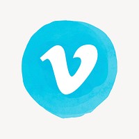 Vimeo logo psd in watercolor design. Social media icon. 21 JULY 2021 - BANGKOK, THAILAND