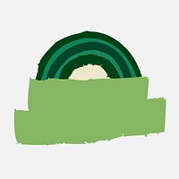 Green rainbow badge business sticker vector for organic products