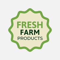 Fresh farm products sticker vector for healthy diet food business campaign