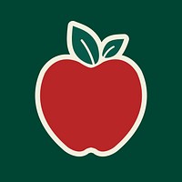 Apple organic badge sticker vector for products packaging