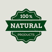 100% natural badge sticker vector for food marketing campaign