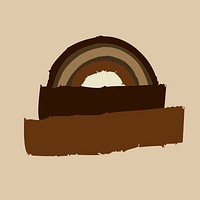 Brown  rainbow badge business sticker vector for organic products