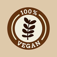 Vegan label marketing sticker vector for food packaging