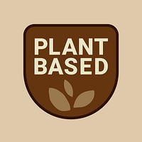 Plant based business logo vector food packaging sticker