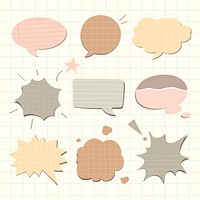 Speech bubble vector in pastel tone set