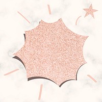 Speech bubble vector in glitter pink texture style