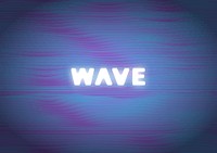Wave word on blue wavy pattern background