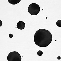 Seamless pattern of polka dot vector ink brush background