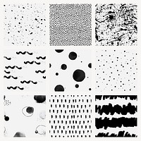 Abstract pattern psd with ink brush background set